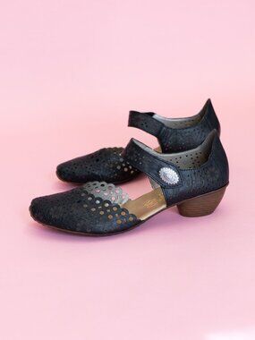 Rieker Antistress Mirjam Size 42/10 Mary Jane Pumps Leather Comfort Eleg
